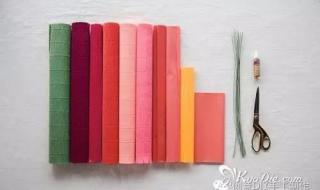 皱纹纸花的折法 皱纹纸花的折法